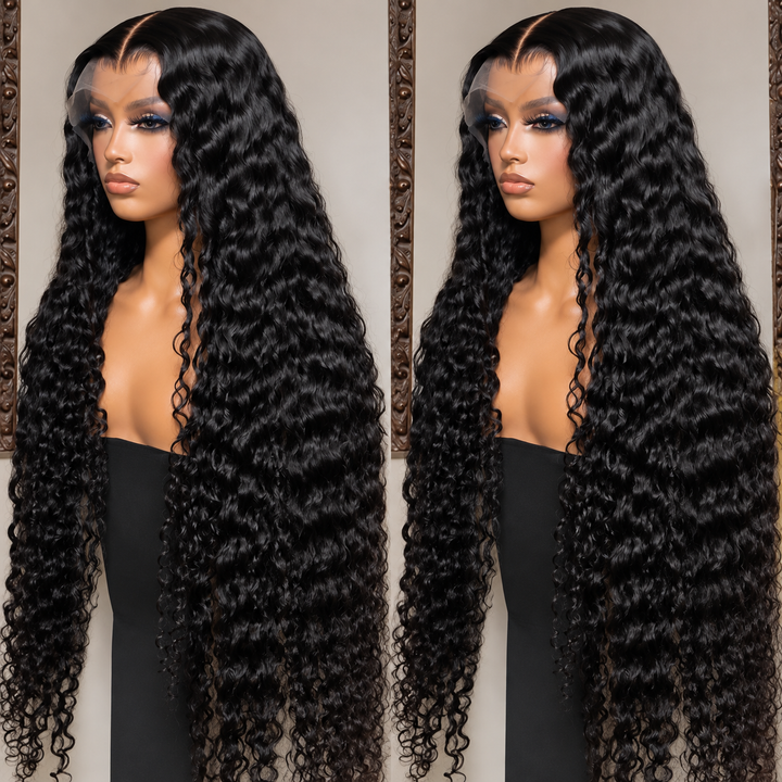 23-23.5 Inch Large Cap Size Big Head Friendly 13x4 Deep Wave Lace Front Human Hair Wig