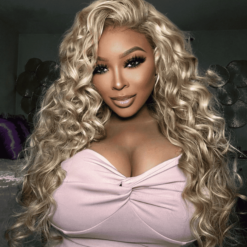 250% Density Balayage Ash Blonde Highlights 13x4 lace front Body Wave wig