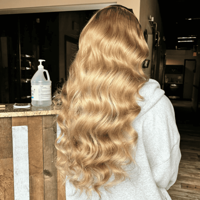 250% Density Balayage Blonde Light Brown Highlights 13x4 lace front wig