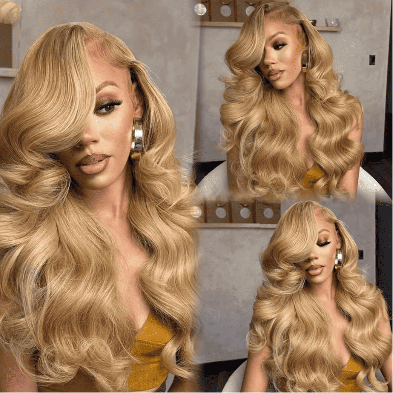 250% Density Platinum Honey Blonde 13x4 lace front Body Wave wig