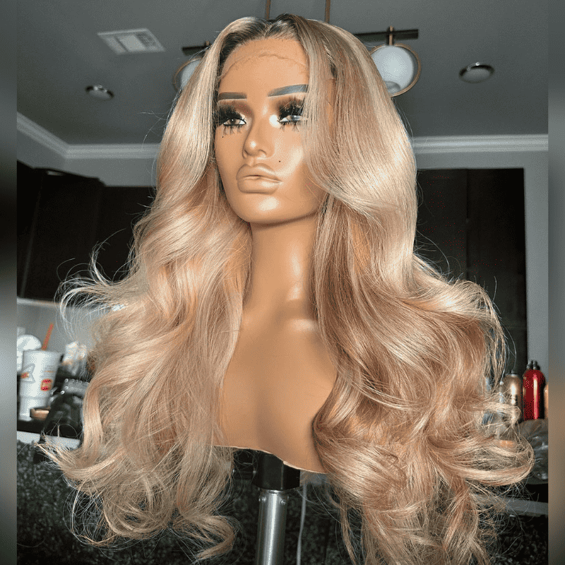 250% density human hair wig, Balayage Ash Honey Blonde, 13x4 HD lace front
