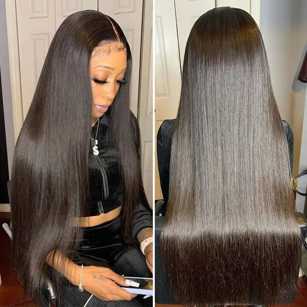 30 32 34 36 38 Inch Bussdown Straight Human Hair Wigs 13 by 4 13 by 6 HD Lace Frontal Wig-Aliglossy