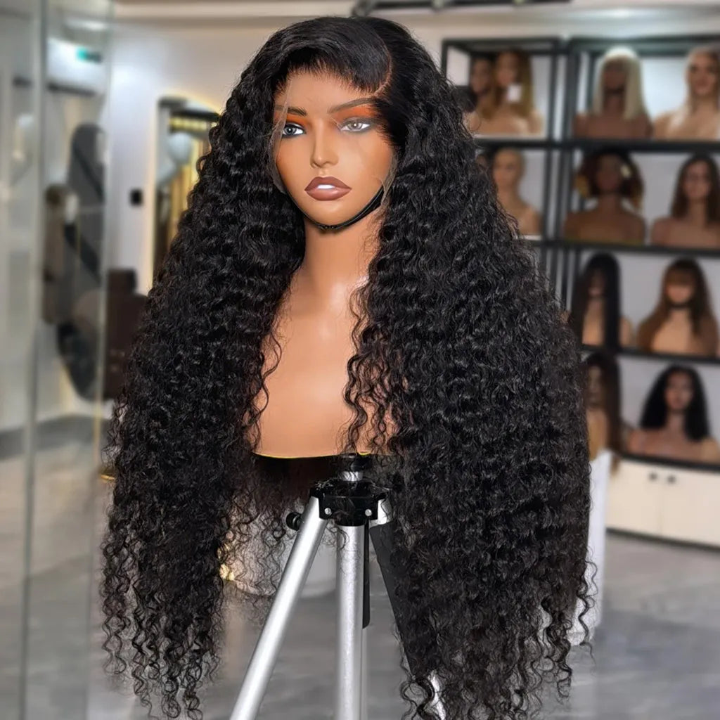 30 32 34 36 38 40 Inch Bussdown 250% High Density Extra Long 13x4 Deep Wave Lace Front Human Hair Wig Full Look