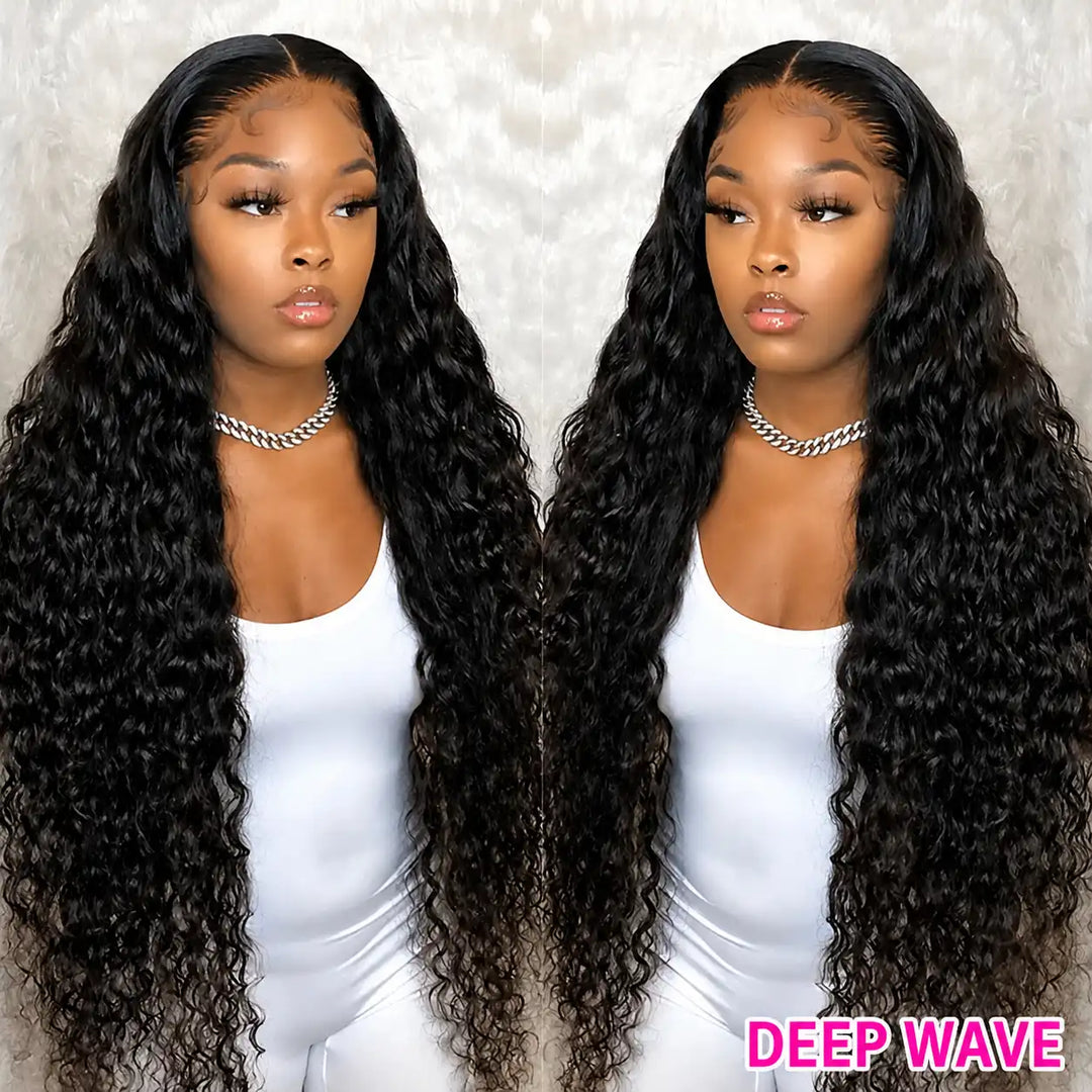 30 32 34 36 38 40 Inch Bussdown Extra Long Deep WAVE Lace Front Human Hair Wig Natural Movement And Shine
