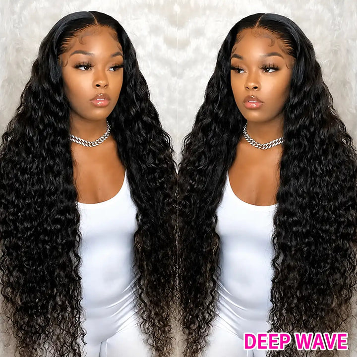 30 32 34 36 38 40 Inch Bussdown Extra Long Deep WAVE Lace Front Human Hair Wig Natural Movement And Shine