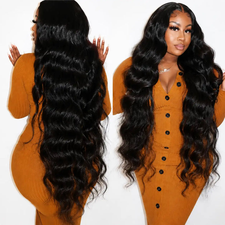 30 32 34 36 38 Inch Buss Down Wig Extra Long Lace Front Human Hair Wig With Natural Look