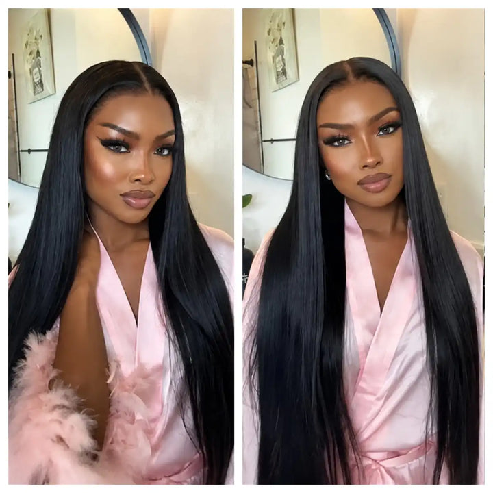 30 32 34 36 38 Inch Buss Down Wig Long Lace Front Human Hair Wig Knee Length Style
