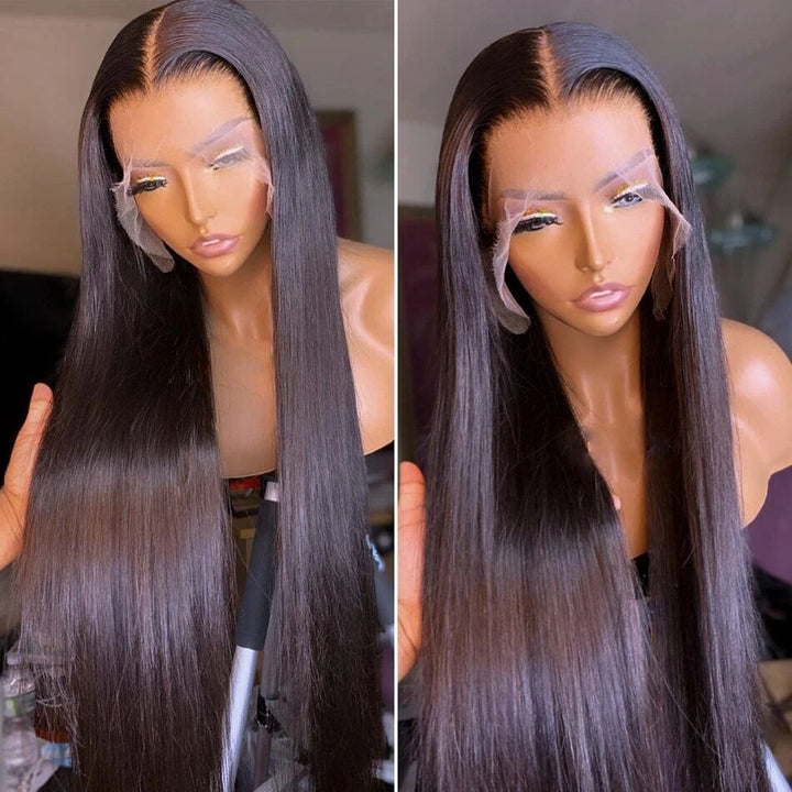 30 inch straight lace front human hair wig 180 density 13x4 brazilian hair style