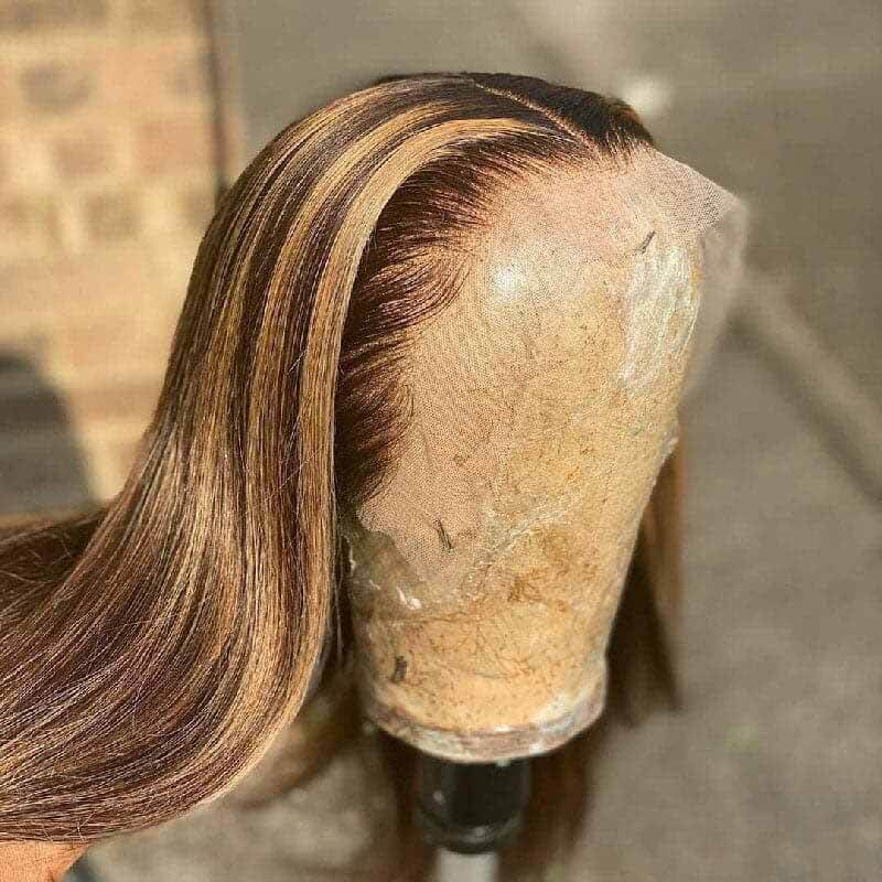 4/27 Highlight 13x4 HD lace front straight wig, 250% high density