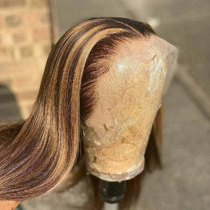 4/27 Highlight 13x4 HD lace front straight wig, 250% high density