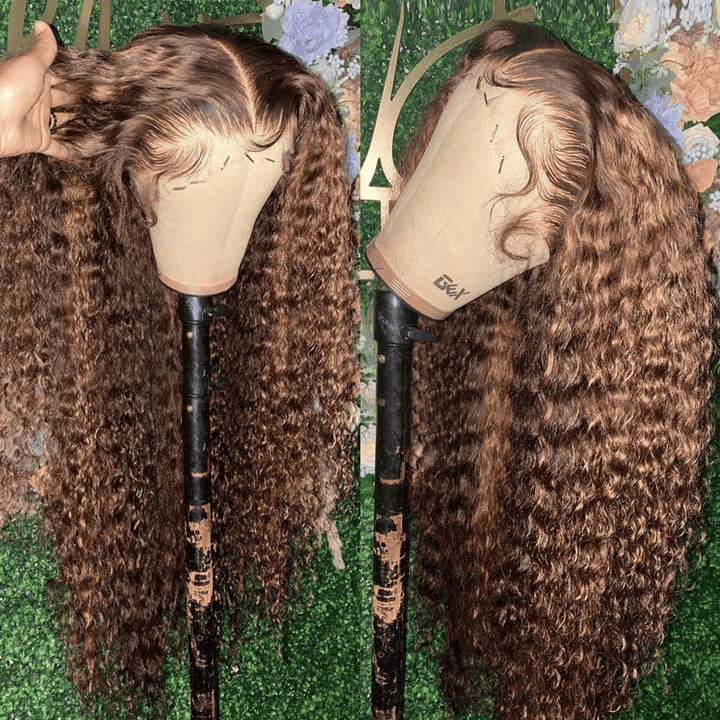 4/27 Highlight Deep Wave human hair wig, 200% 250% density HD lace