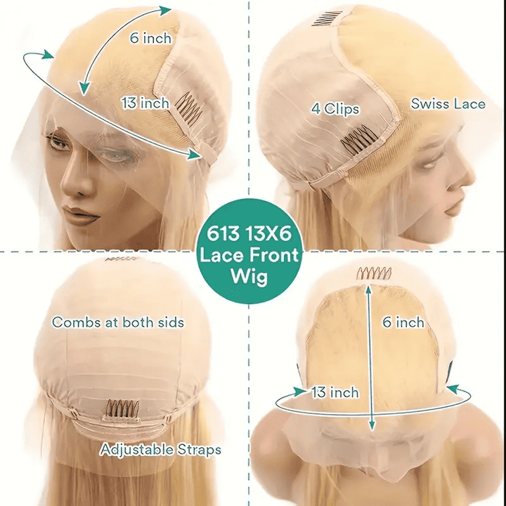 ALIGLOSSY 13 By 6 613 Blonde Straight/Body Wave Lace Front Wig 30 inch Buss Down HD Transparent Lace Frontal Human Hair Wigs