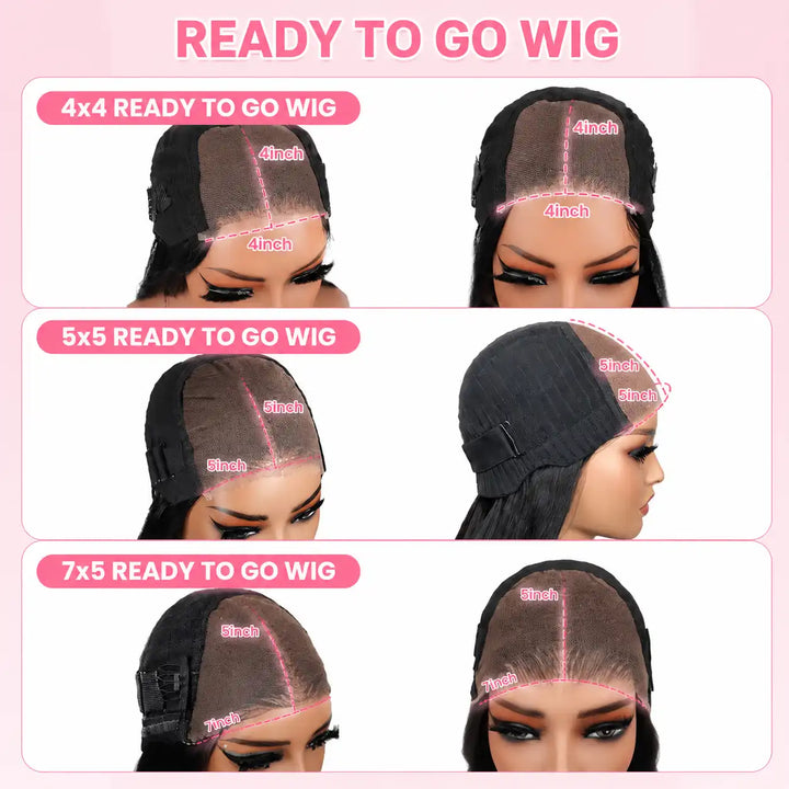 4x4 5x5 7x5 glueless closure wig