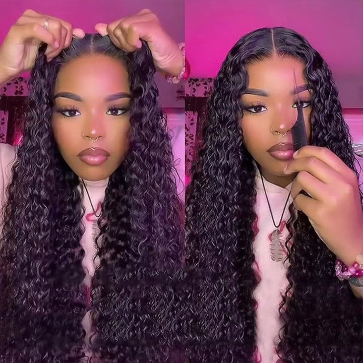 4x4 5x5 HD lace closure Deep Wave wig, wear and go glueless human hair
