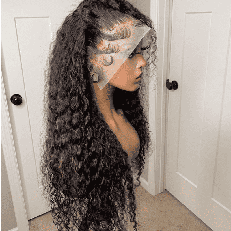 4x4 HD lace closure wig, Water Wave human hair, wet and wavy style for beginners