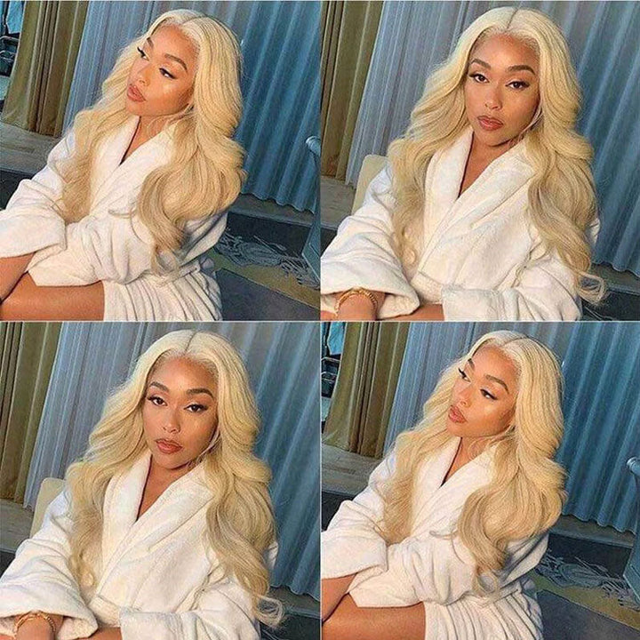 613 Blonde human hair wig, 180% density, 13x4 HD lace front