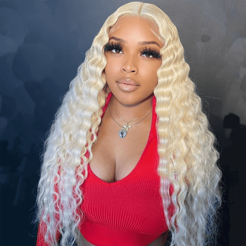 613 Blonde human hair wig, 180% density, 13x4 HD lace front