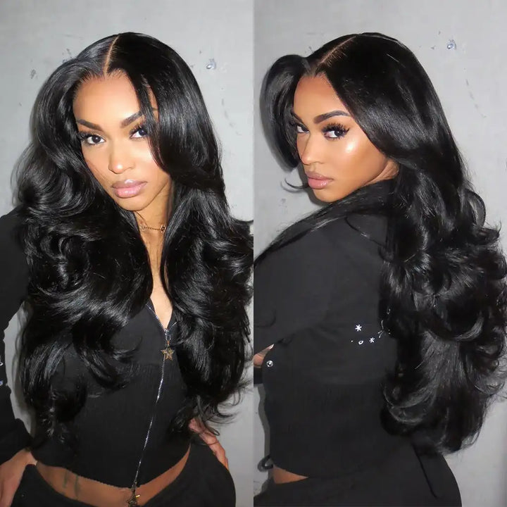 70s-Inspired Curtain Bangs Straight Wig Featuring Face-Framing Wispy Layers