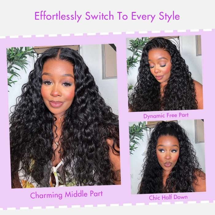 ALIGLOSSY 13x4 Lace Front Wig 13x6 Water Wave Human Hair Wig Premium Quality