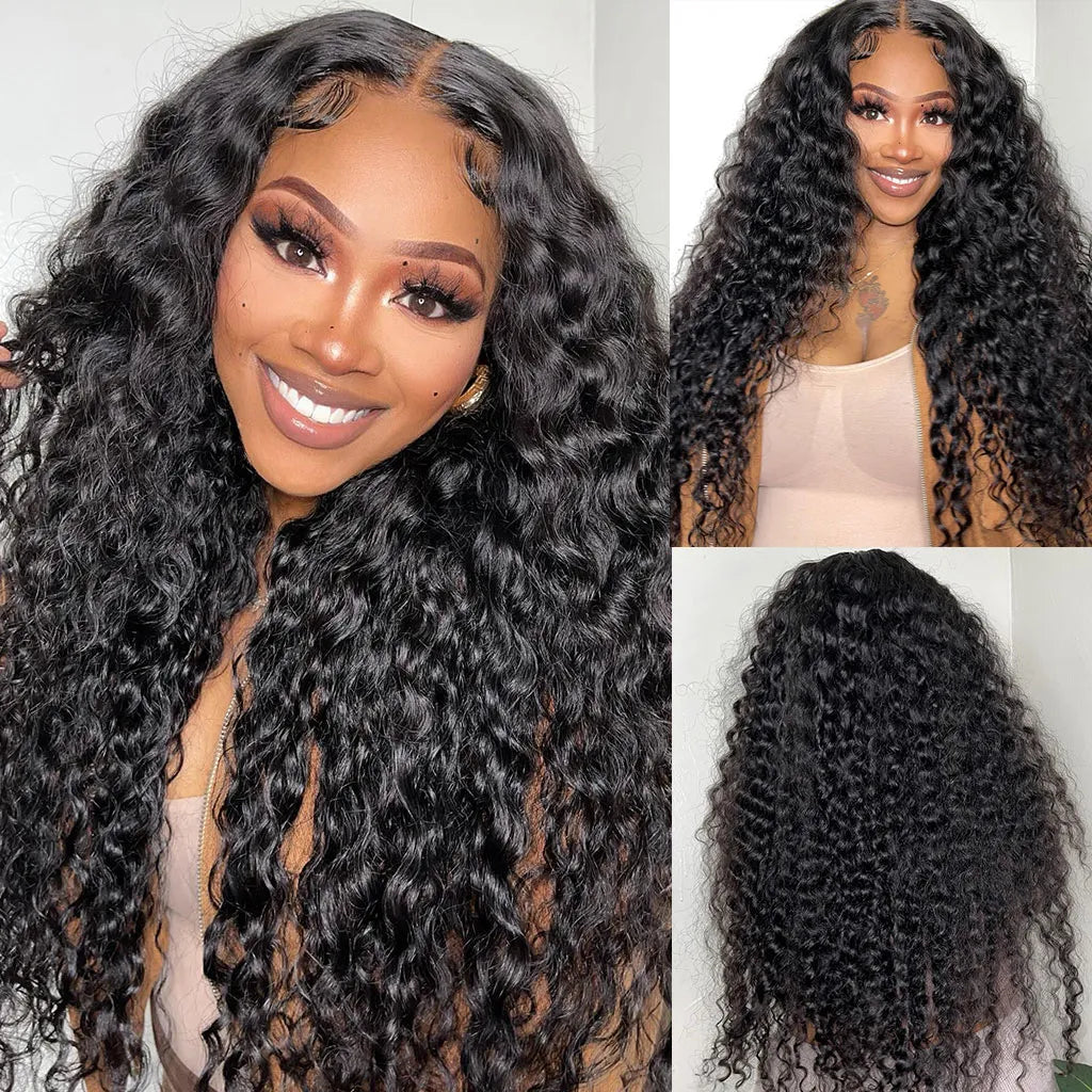 ALIGLOSSY 13x4 Water Wave Wig 180% Density Pre-Plucked Hairline
