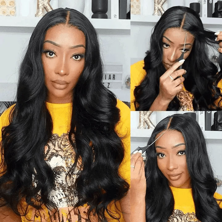 ALIGLOSSY 13x4 glueless body wave lace front wig for beginners