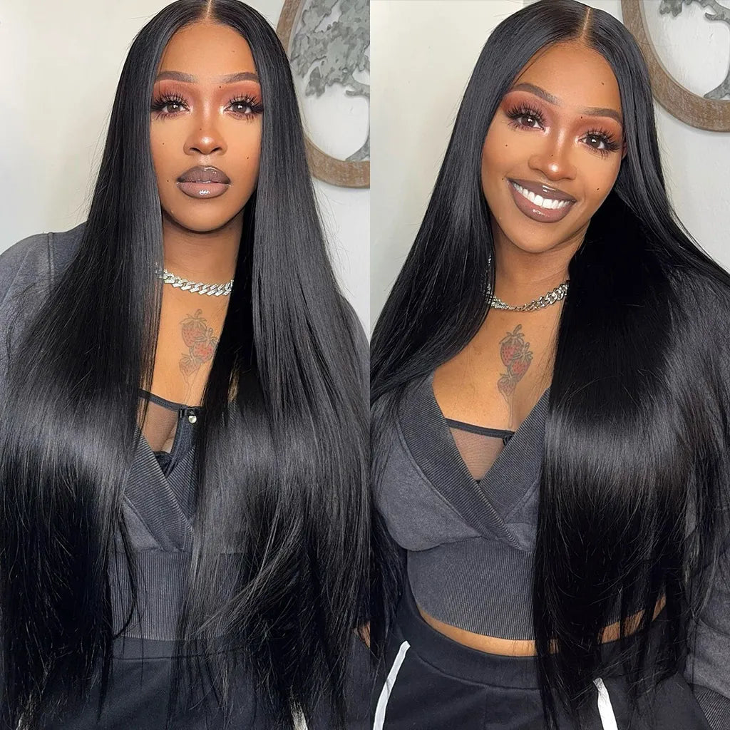 ALIGLOSSY 13x6 HD Transparent Lace Frontal Straight Human Hair Wigs