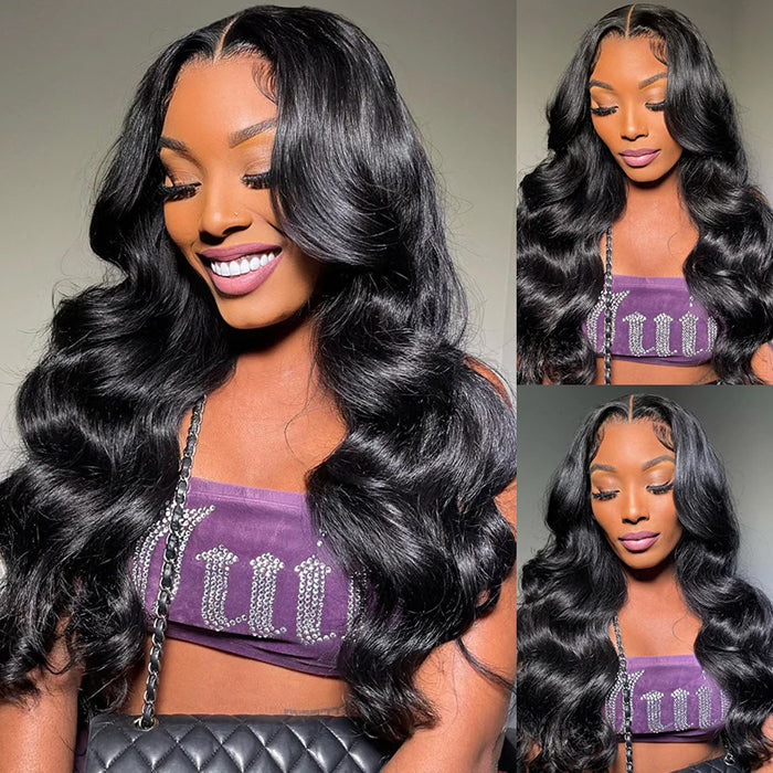ALIGLOSSY 180% density body wave glueless wig with 4x4 lace closure for beginners