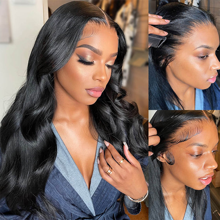 ALIGLOSSY 200 250 Density 13x6 HD Lace Front Body Wave Human Hair Wigs