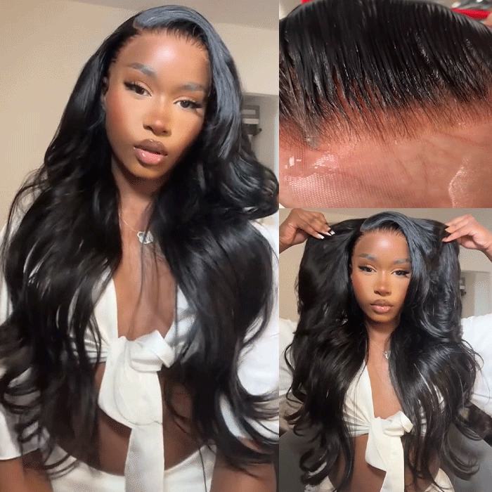 ALIGLOSSY 200 250 Density 13x6 HD Lace Front Body Wave Human Hair Wigs long length 30 inch