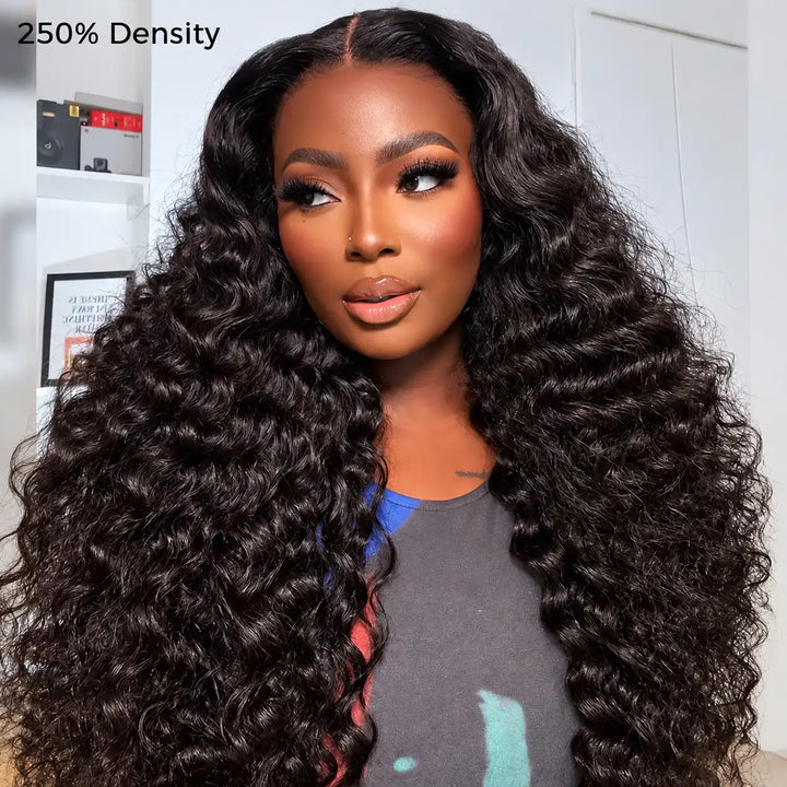 ALIGLOSSY 30 32 34 36 38 Inch Wand Curl Loose Deep Wave Hair Wig 13x4 13x6 Lace Frontal Human Hair Wigs