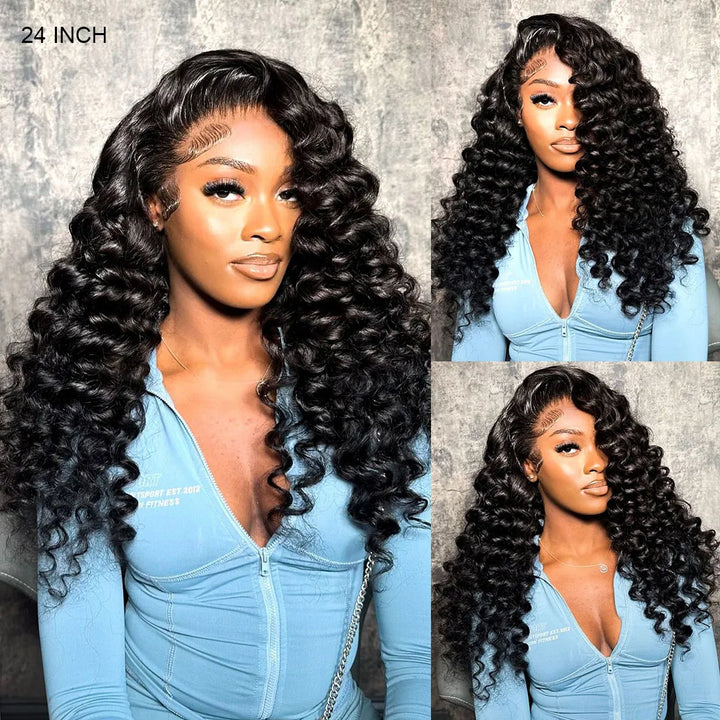 ALIGLOSSY Luxury Wand Curl Human Hair Wig 13x4 HD Lace for Natural Looking Curls