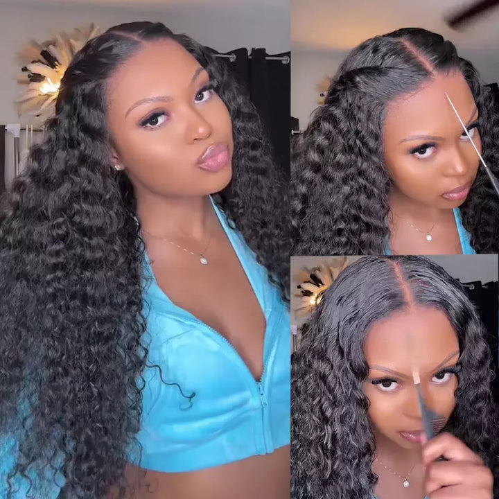 ALIGLOSSY Pre-Everything Wear Go GLUELESS WATER WAVE LACE FRONT WIG