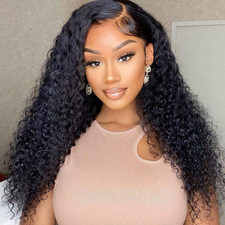 ALIGLOSSY kinky curly lace front wig with melt-down 13x6 transparent lace