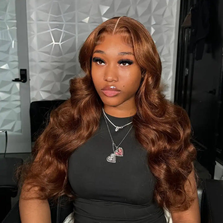 Aliglossy chocolate brown Lace Front human hair wig