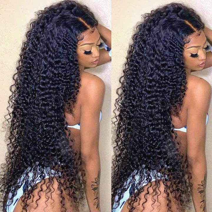 Aliglossy deep wave virgin hair lace wig