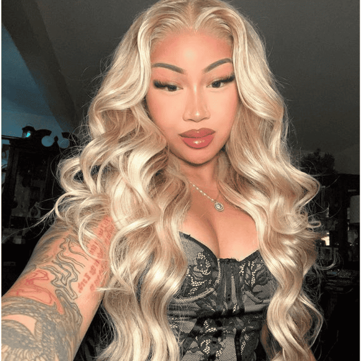 Balayage Ash Blonde 13x4 HD lace front wig, 200% 250% density