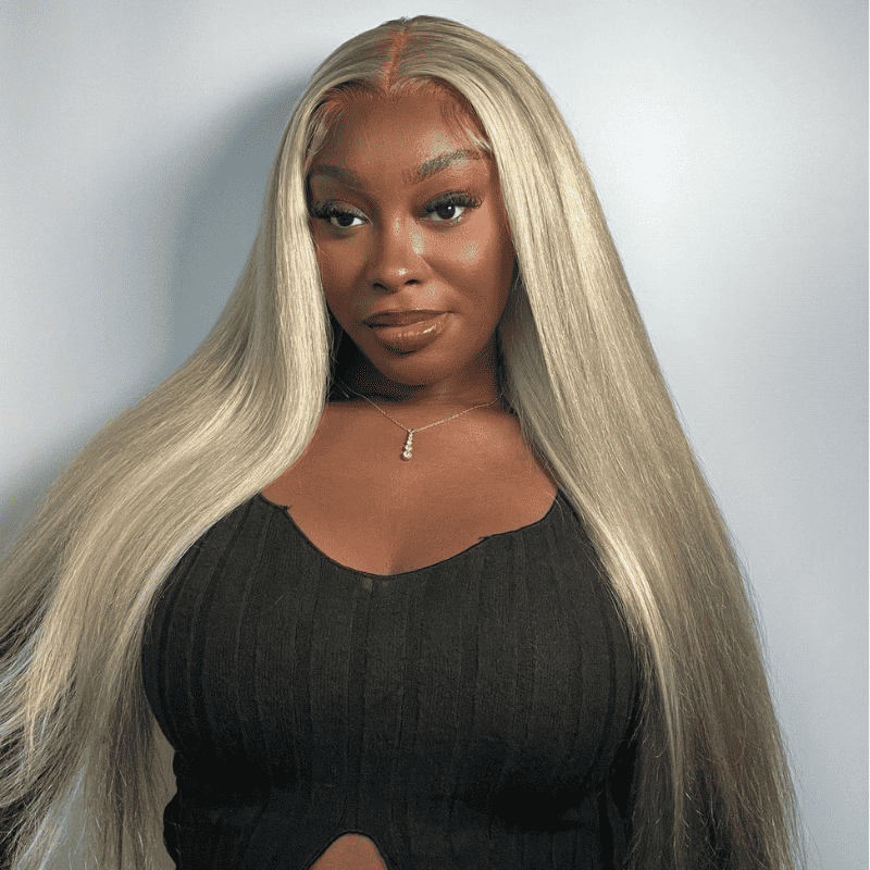 Balayage Ash Blonde human hair wig, 200% 250% density, 13x4 lace front