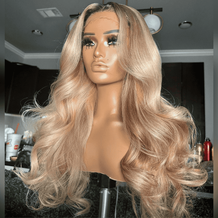 Balayage Ash Honey Blonde Highlights wig, 250% density, 13x4 lace front