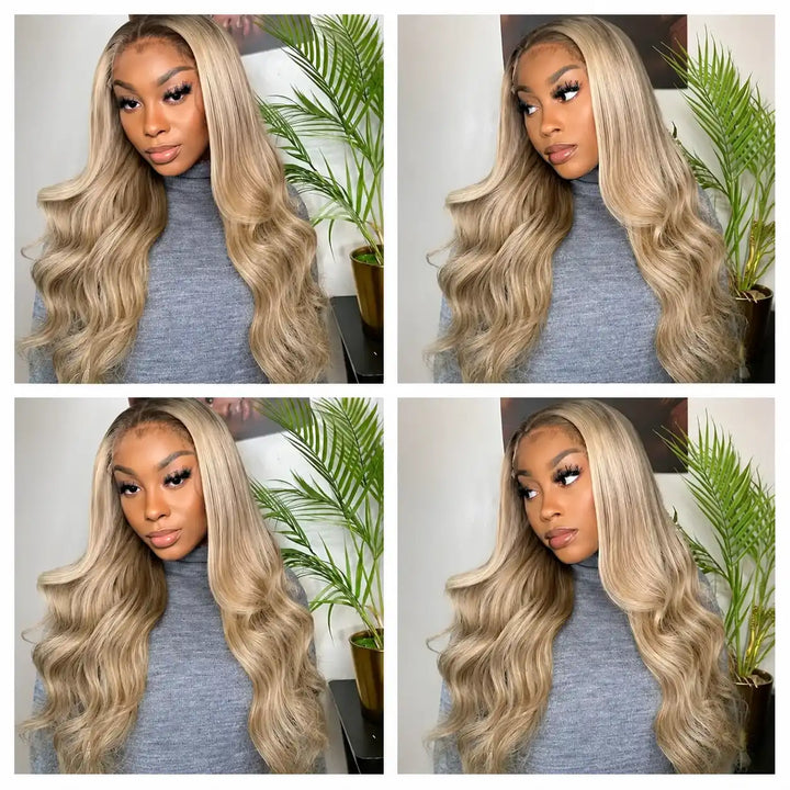 Balayage Blonde Highlight Body Wave 13x6 HD Lace Front Wig Human Hair