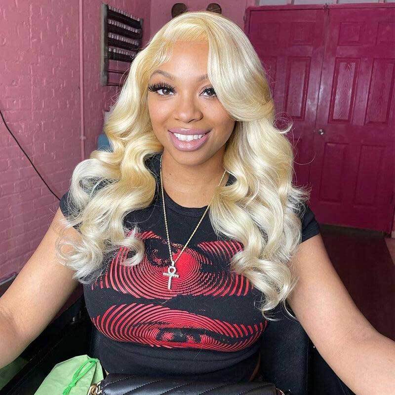 Beginner friendly 13x4 lace wig, 613 Blonde Body Wave, 180% density