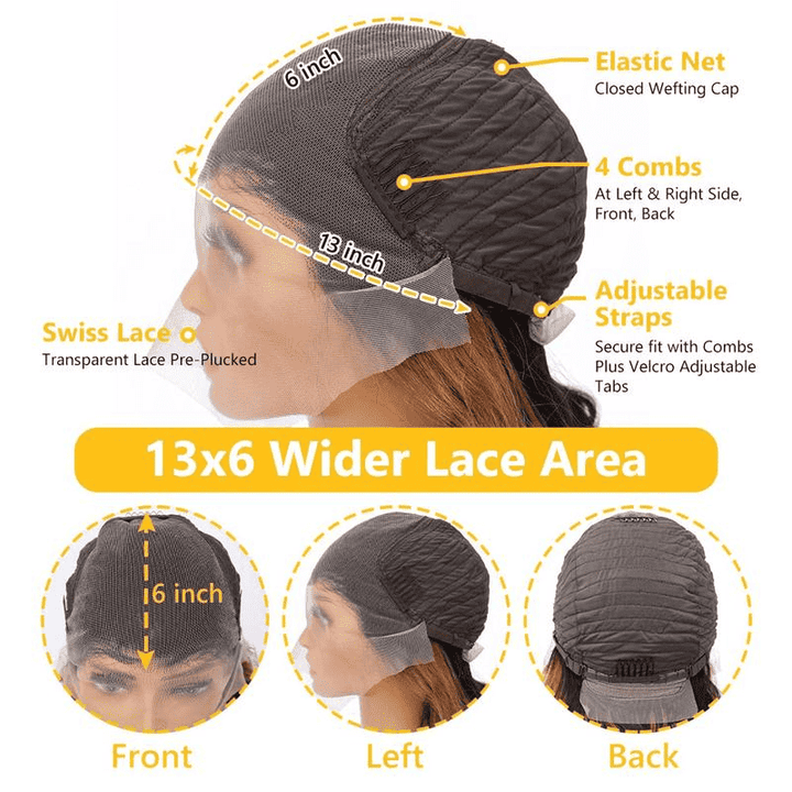 Beginner friendly 1B/30 Highlight Body Wave wig, 13x6 HD lace front closure