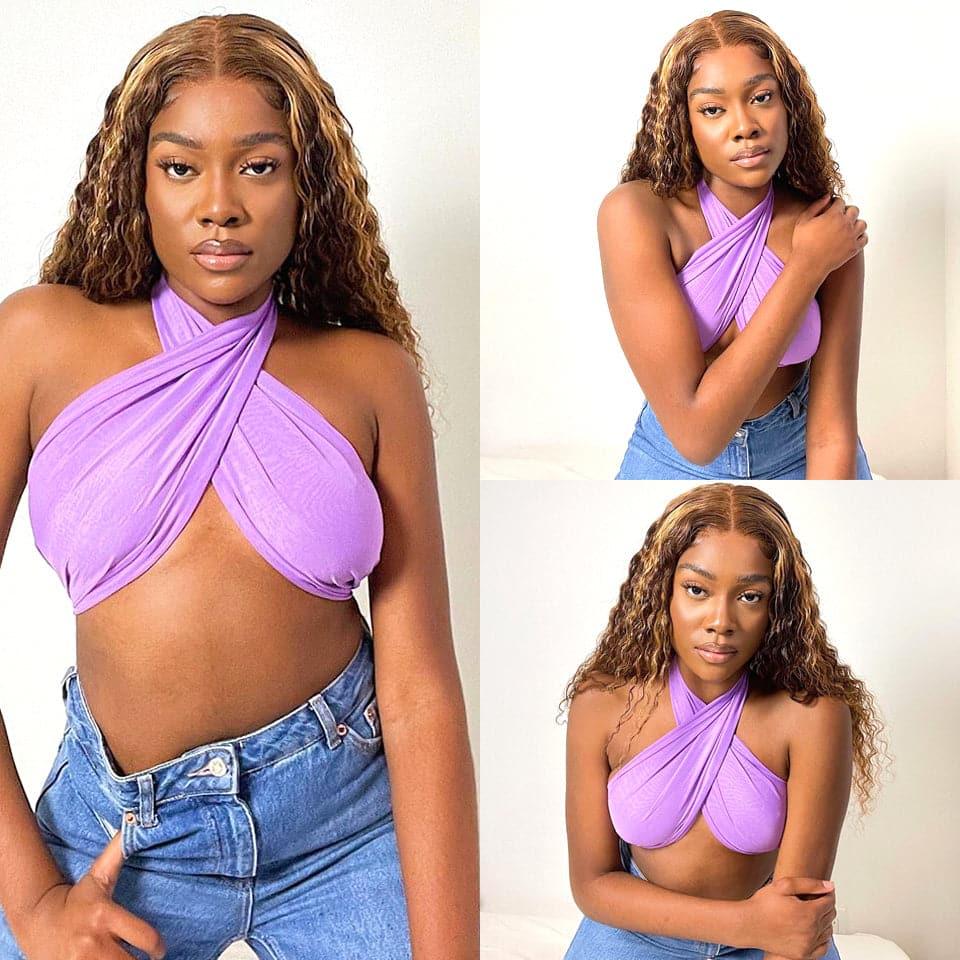 Beginner friendly P4/27 Highlight Deep Wave wig, 13x4 13x6 HD lace