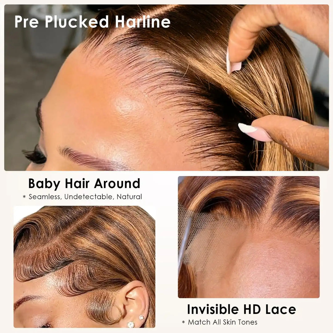 Body Wave Lace Front Human Hair Wig P4/27 Highlight Color With HD Lace