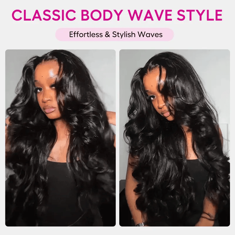 13x4 HD lace front Body Wave human hair wig, 200% density