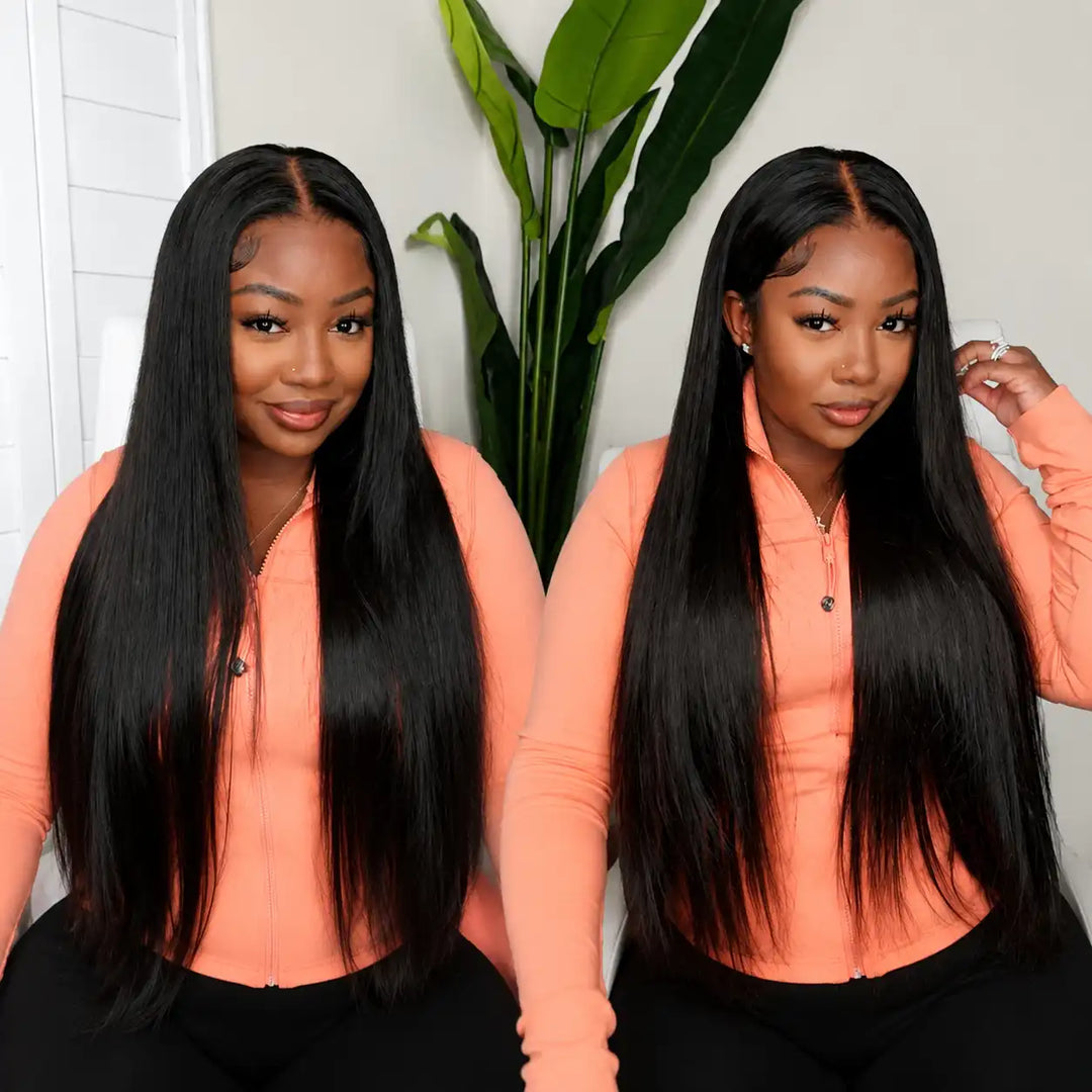 Bye Bye Knots Pre Cut Wear Go Glueless Straight Human Hair Wig Natural Look