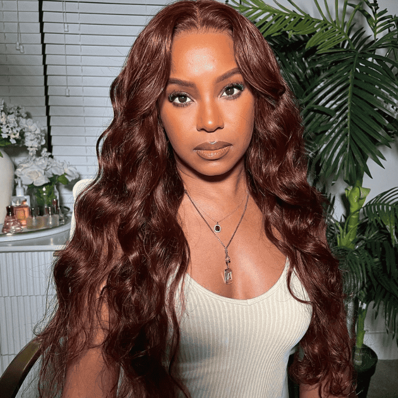 Chocolate Brown #4 human hair wig, 180% density, 13x6 HD lace