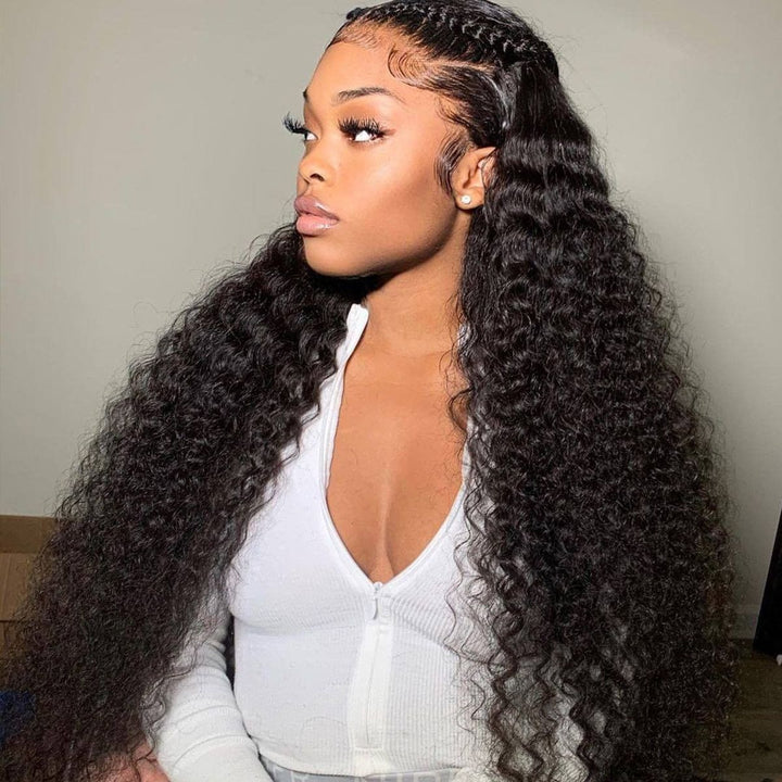 Curly deep wave wig with HD transparent lace
