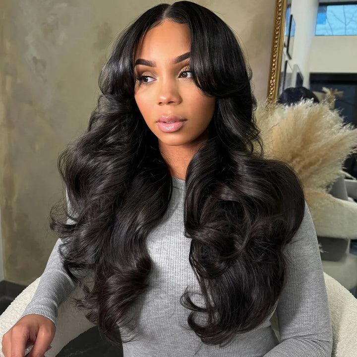Curtain Bangs human hair wig, 250% density, 13x4 lace front
