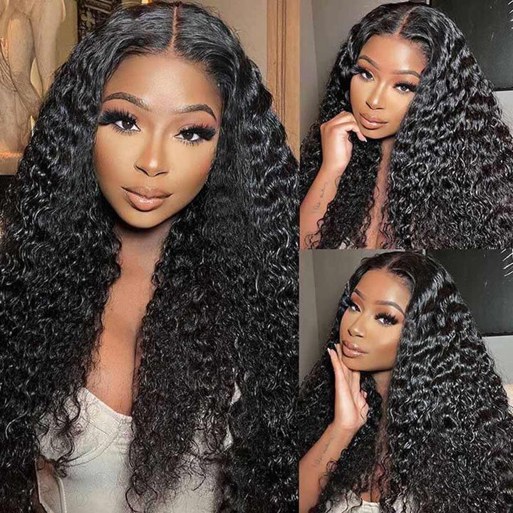 Deep Wave lace front human hair wig, 4x4 13x4 HD transparent lace