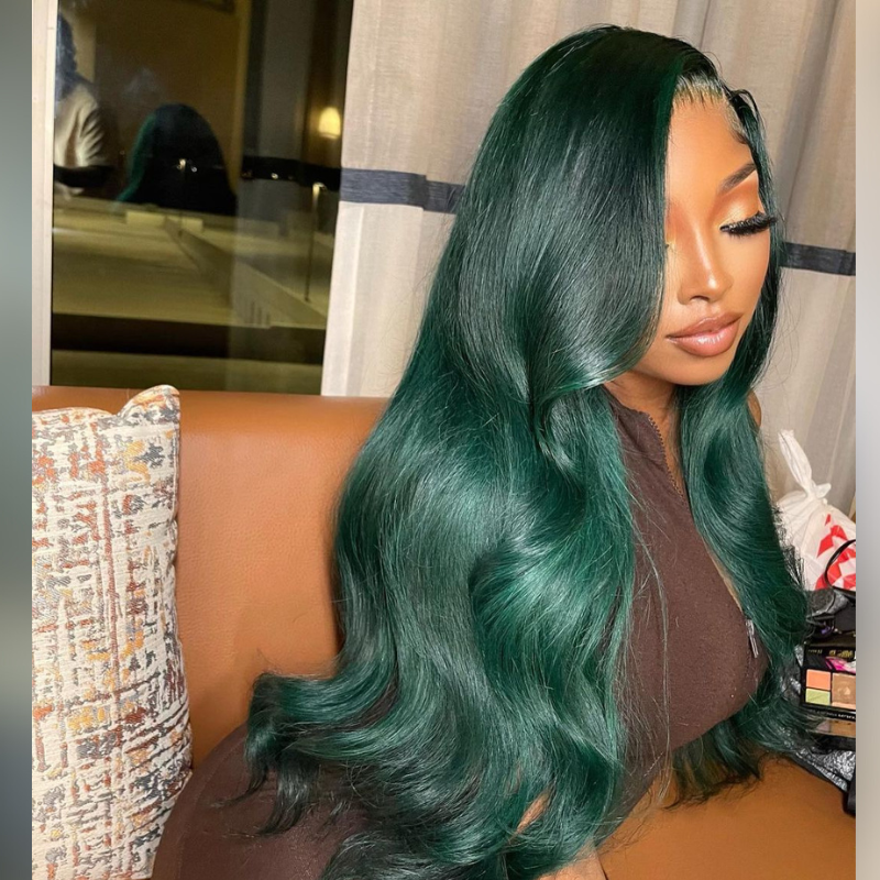 Emerald sales colored wigs